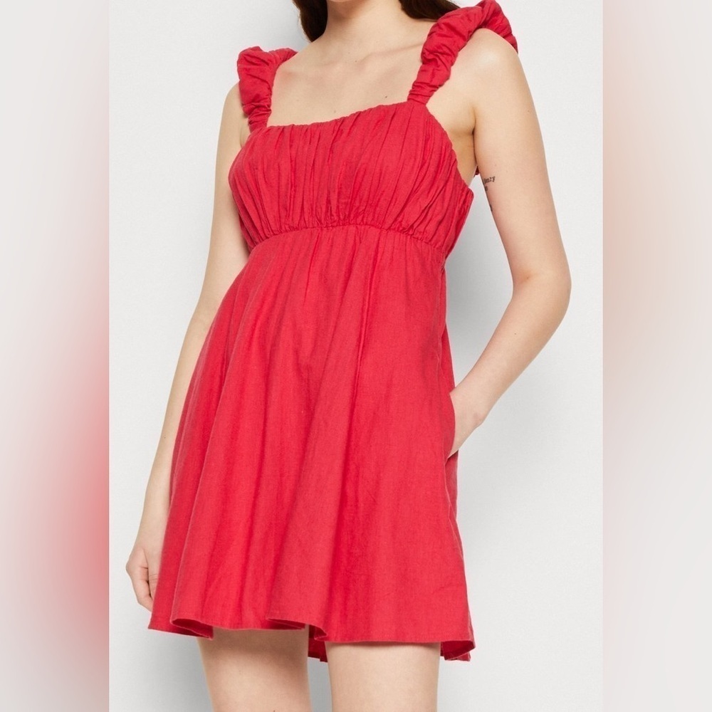 Abercrombie‎ & Fitch Trevor Project Red Ruffle Strap Mini Dress XXST 159D2279